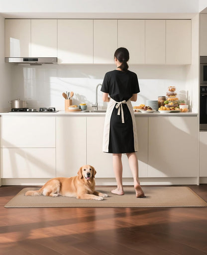 Ophanie Kitchen Mats for Floor, 3/4 Inch Thick Kitchen Rugs, Anti Fatigue Standing Cushioned Mat, Waterproof,Comfort Ergonomic Mat for Office, Home, Sink, 24'' x 70'' Beige Non-Slip Bottom