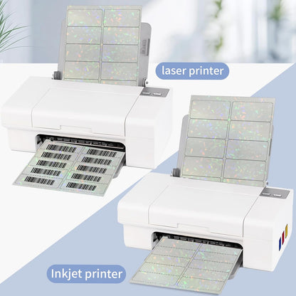 STARLIBOO Transparent Stickers Labels - 2" x 4" Clear Address Labels Mailing Stickers for Laser/Inkjet Printer 8.5"×11"- 200 Labels (Clear Holographic)