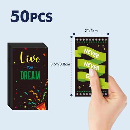 50 PCS Motivational Magnets, 25 Designs Inspirational Magnets Positive Affirmation Decals for Kids, Adults, Fridge (2' x 3.5')