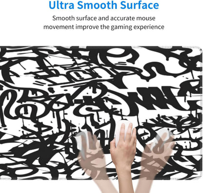 Graffiti Mouse Pad, Large Big Gaming Mouse Pad Desk Pad, Mousepad with Non-Slip Rubber Base, Extended XXL Mouse Mat for Computer Laptop Office Accessories