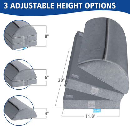 XXL(20in) Foot Rest for Under Desk at Work with 3 Adjustable Heights, Foot Stool with Bamboo Charcoal Foam, Feet Warm Pocket Footrest for Office Gaming Chair, for Leg Support -Gray