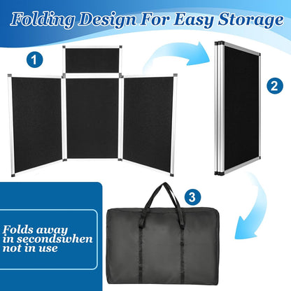 3+1 Panel Trade Show Presentation Board, 70.8“ x 35.4” Trade Show Presentation Board, Large Folding Desktop Display Board for Trade Shows, Conference Displays, Various Event Displays