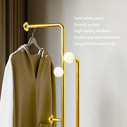 Coat Rack Stand,Black and gold Clothing Rack Freestanding with Marble Base,Metal Coat Hanger Rack,coat tree for Entryway Bedroom Hotel Hall