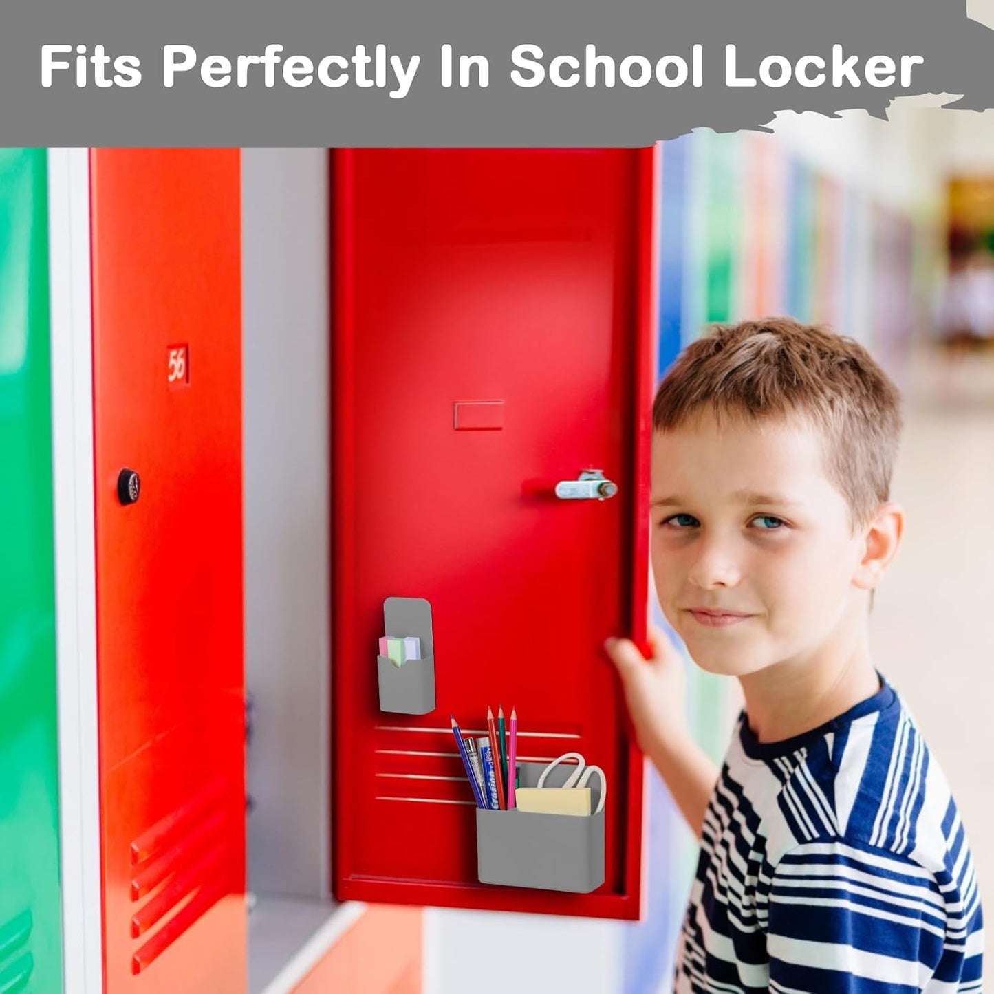 Magnetic Pen Holder,2 Pack Magnetic Dry Erase Marker Holder with Generous Compartments,Strong Magnet Storage Marker Pen Pencil Organizer for Refrigerator,Whiteboard,Locker Accessories