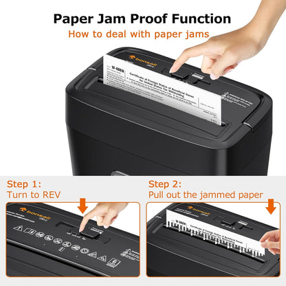 Bonsaii 6 Sheet High Security Micro Cut Paper Shredder, Credit Cards/Mail/Staples/Clips Shredder for Home Use with 4.2 Gallon Bin (C261-D)