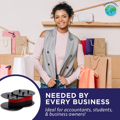 Red and Black Printing Calculator Ribbons Compatible with GR24 by Paper Planet | Replacement Adding Machine Ink Ribbon Compatible with Sharp EL 1197PIII Adding Machine | 6 Pack