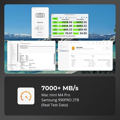 TESmart 80Gbps M.2 NVMe SSD Enclosure with ASM2364 Chip, High-Speed 7000MB/s | Compatible w/Thunderbolt 5/USB4 v2/USB 3.2 gen 2x2 (20Gbps), PCIe 5.0 SSD | Smart Cooling | Aluminium Alloy(TBE-X5Max)