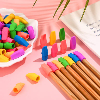 Sherr 2000 Pcs Cap Erasers for Pencils Assorted Colored Pencil Top Erasers Arrow Shaped Pencil Erasers Toppers Pencil Toppers Eraser Tops for Pencils for Kids Teachers School Classroom Home Supplies
