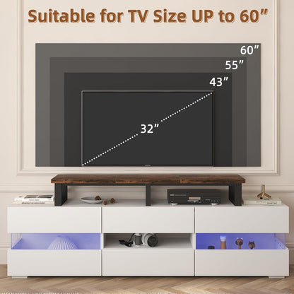 45" Large TV Riser for 32-60 inch TV, TV Riser Stand Shelf with Steel Legs,Tabletop TV Stand Riser for Home Office,Rustic Brown