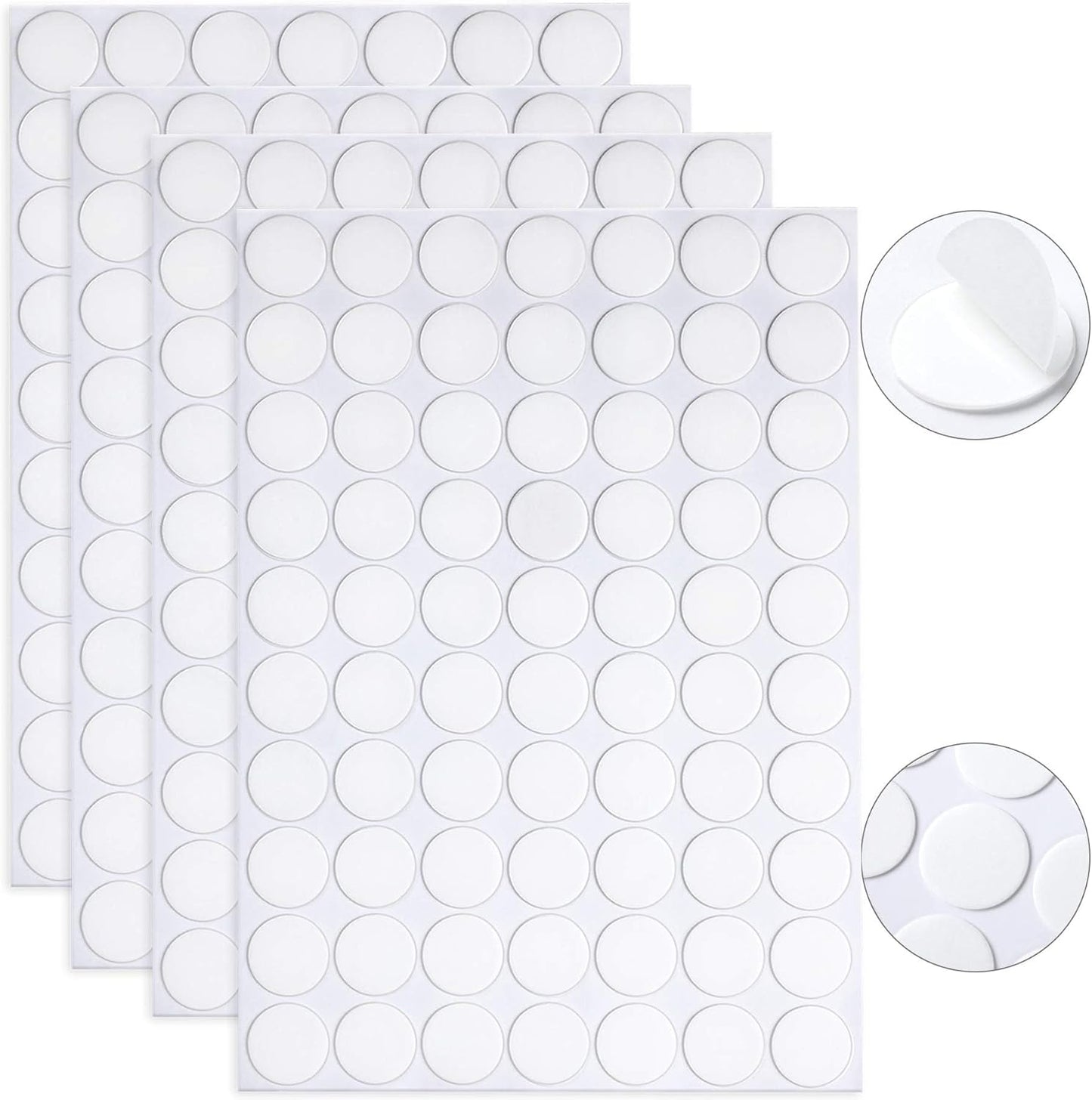 JANYUN 280 Pcs Double Sided Sticky Dot Stickers Removable Round Putty Clear Sticky Tack No Trace Sticky Putty Waterproof Small Stickers for Festival Decoration (20mm, 280)