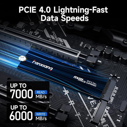 fanxiang 4TB NVMe SSD PCIe Gen 4 Gaming SSD for PS5, Up to 7000MB/s M.2 2280 SSD Compatible with PS5 Storage Expansion, Internal Solid State Drive for Gamers, Professionals, Creators S880E