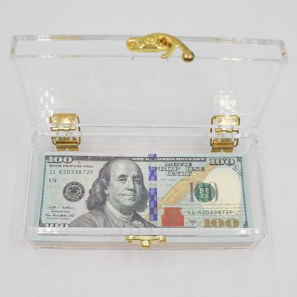 Transparent Acrylic Lockable Cash Box, Clear Piggy Bank, Money Holder, Single Row Currency Tray, Money Organizer