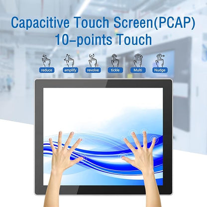GreenTouch 10.4 Inch Industrial Embedded Touchscreen Monitor, PCAP Multi-Touch Screen Industrial Front IP65 Monitor - HDMI+VGA+DVI - 800 x 600 Resolution