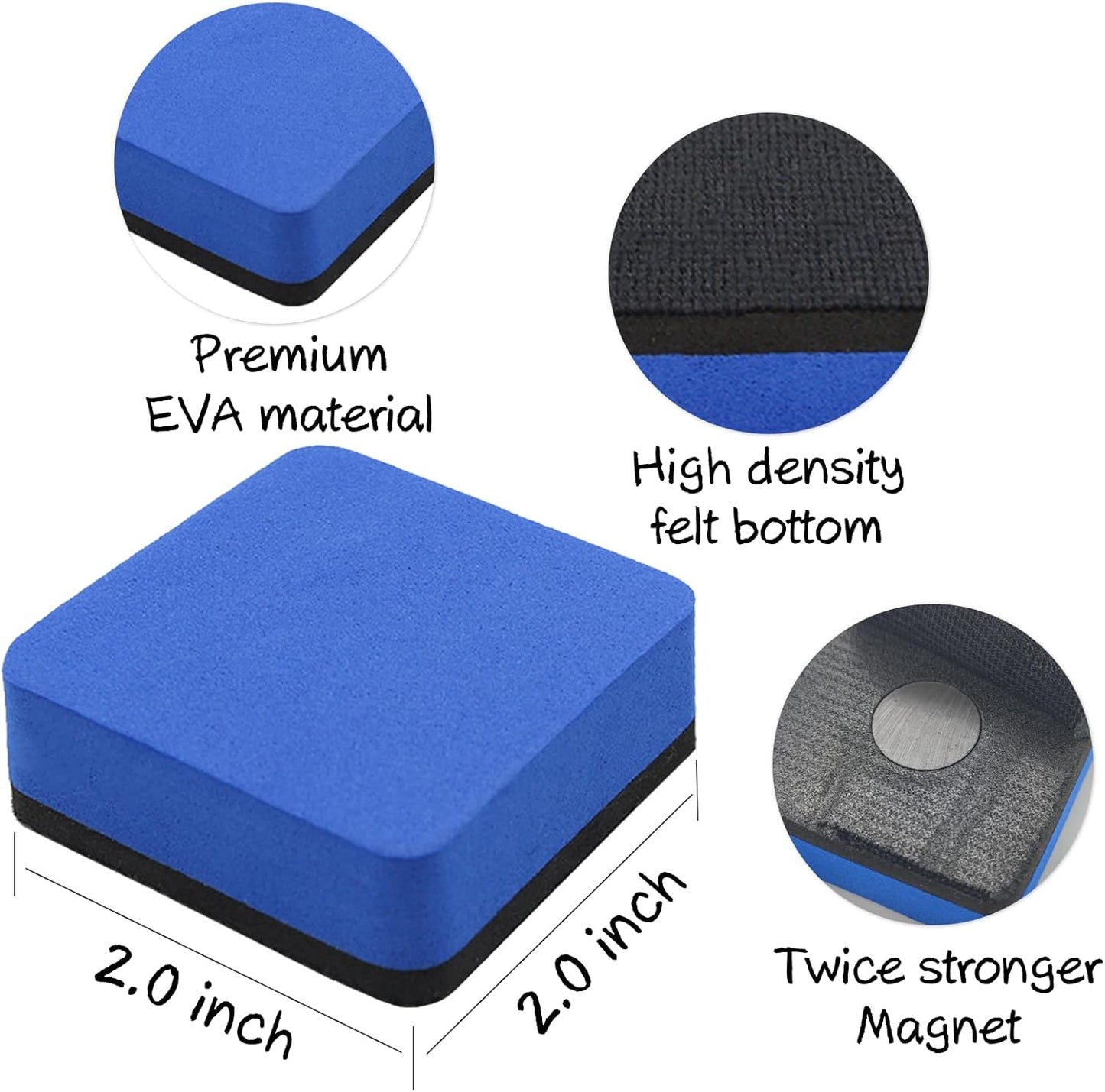 72 Pack Whiteboard Eraser for Kids and Adults, Washable and Reusable Magnetic Whiteboard Eraser for Cleaning Dry Erase Markers on Magnetic Soft Whiteboard, Glass Whiteboard and Dry Erase Board