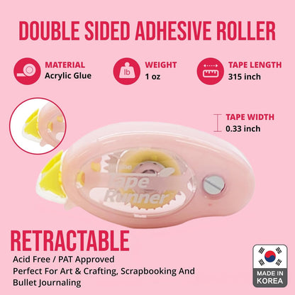 TapeRunner Double-Sided Adhesive Tape, 5/16 Inches by 315 Inches, Set of 5 Applicators