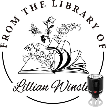 Custom Self-Inking Stamps | Personalized Book Stamp Gift for Book Lovers | 5 Ink Colors (Style11)