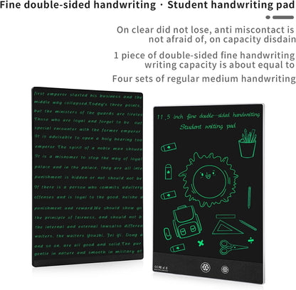 LCD Writing Tablet, 11.5in Double Display Erasable Reusable Electronic Drawing Pads, Electronic scratchpad for Kids and Adults Black