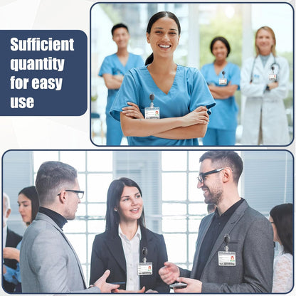 Laumoi 230 Packs Retractable ID Badge Holder Name ID Badge Reel Clips Keychain with Belt Clip and Key Ring for Office Worker Doctor Nurse Employee (Black)