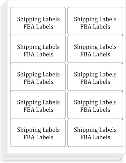 FungLam 2x4 Shipping Address Labels for Laser & Inkjet Printers, 300 Printable White Sticker Labels, 10 per Page Mailing Labels, Permanent Adhesive (30 Sheets, 300 Labels)