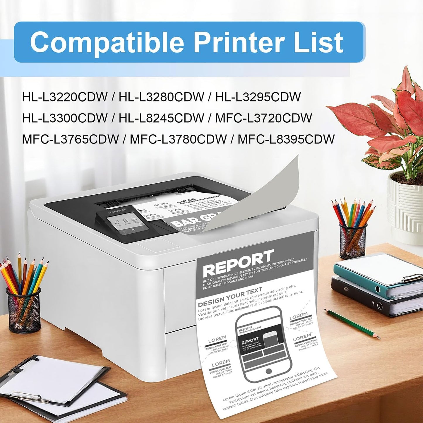 TN229XL Black Toner Cartridge(with Chip) Compatible TN229XL TN229 tn229xlbk tn229bk to Use with MFC-L3780CDW HL-L3280CDW MFC-L3720CDW HL-L3220CDW HL-L3300CDW Printer (2 Pack, Black)