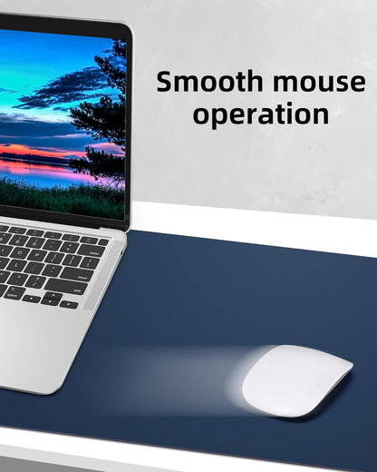 Leather Desk Pad Blotter,Mouse Pad,Office Desk Mat, Non-Slip PU Leather Desk mat,Large Desk mat,Waterproof Keyboard mat for Office/Home/Decor (Midnight Blue,48" x 24")