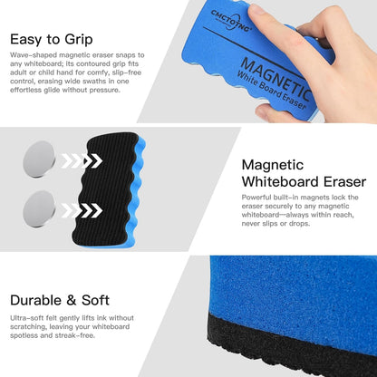 8-Pack Magnetic Dry Erase Eraser, White Board Eraser Set, Whiteboard Erasers Chalkboard Cleaner Wiper for for Classroom, Teachers, Home and Office