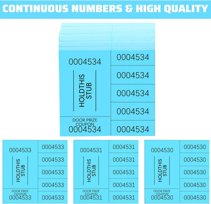 Kosiz 504 Sheets 5 Bid Raffle Ticket with Different Numbers Per Sheet Chinese Auction Tickets for Events Church Basket Auction Silent (Lake Blue)