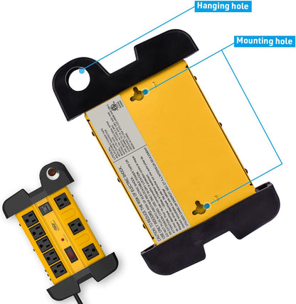 Heavy Duty Surge Protector Power Strip with 2 USB Ports, CRST 8-Outlet Metal Industrial Power Block with 15A Circuit Breaker, 6ft Extension Cord, 1350 Joules for Workshop, Garage, Office, Shop…
