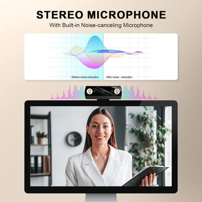 Webcam,Webcams for PC, Full HD 1080P Video Calling, HD Light Correction, Works with Skype, Zoom, FaceTime, Hangouts, PC/Mac/Laptop/MacBook/Tablet