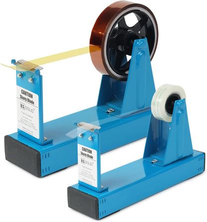 U.S. Solid Desktop Multi-Roll Tape Dispenser - 1.5 Inch Wide, 1 or 3 Inch Core, Iron, Blue