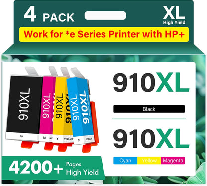 910XL 910 8015e Ink Cartridges Combo Pack Replacement for HP Printers 8025e 910 XL 910XL Black and Color 910XL/910 Multipack for OfficeJet Pro 8015e 8025e 8028e 8020 8035e 8034e 8020e 8025 8010 8028