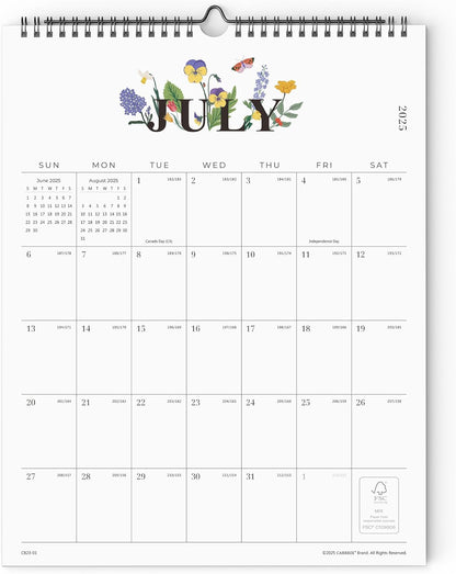 Calendar 2025-2026, Cabbrix Wall Calendar 2025-2026, Runs from July 2025 to December 2026,12 x 15 Inches, Twin-Wire Binding, Perfect for Organizing & Planning