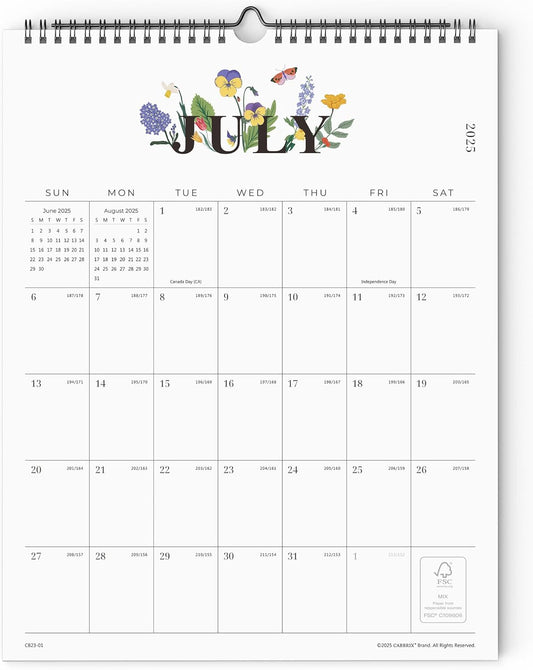 Calendar 2025-2026, Cabbrix Wall Calendar 2025-2026, Runs from July 2025 to December 2026,12 x 15 Inches, Twin-Wire Binding, Perfect for Organizing & Planning