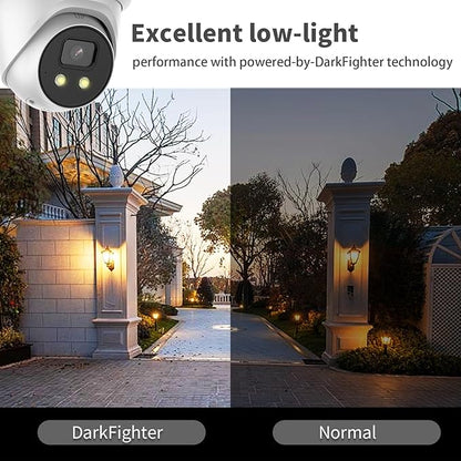 4K 8MP DS-2CD2386G2-ISU/SL Hik AcuSense PoE IP Camera,Turret Network Camera Strobe Light and Audible Warning, Human/Vehicle Detection, IP67, 2.8mm Lens English Version