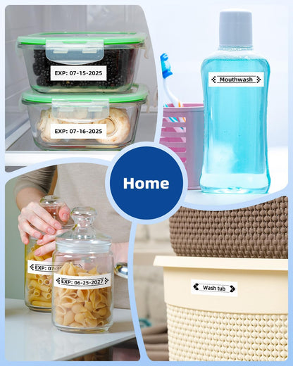 Label KINGDOM TZe-241 18mm Label Maker Tape Compatible with Brother PTouch, TZ Tape 18mm 0.7" Laminated White for Label Maker PT-D410 D400 PT-D600 PT-D610BT, 5 Pack