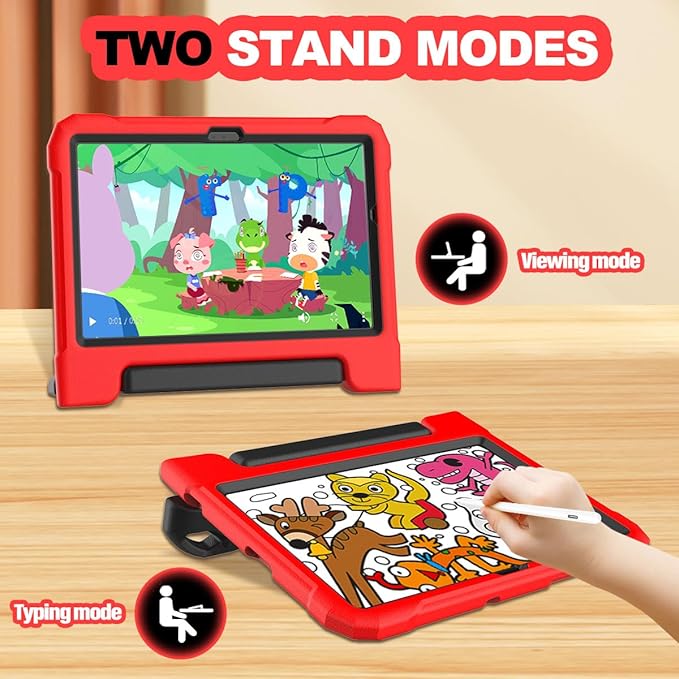 YIHE Kids Case for Samsung Galaxy Tab A11 Plus 2025 & A9 Plus 2023 11 Inch, Shockproof Handle Stand Cover with Built-in Screen Protector, Red&Black