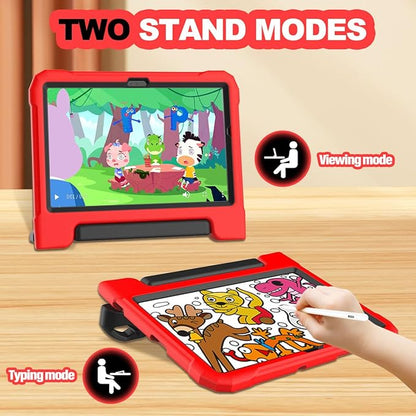 YIHE Kids Case for Samsung Galaxy Tab A11 Plus 2025 & A9 Plus 2023 11 Inch, Shockproof Handle Stand Cover with Built-in Screen Protector, Red&Black