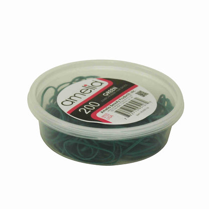 200, Jumbo Size, Green Color, US Made Rubber Bands for Pony Tails and Braids