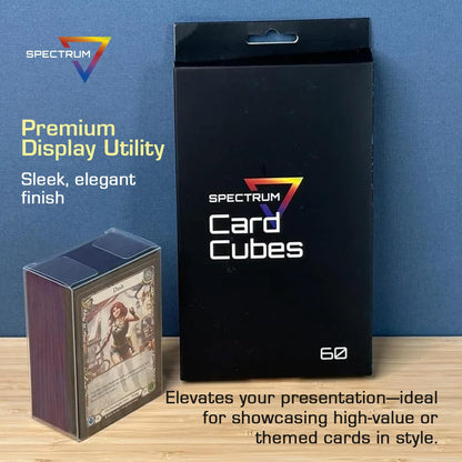 BCW Spectrum Card Cubes | Holds 60 Sleeved Cards | Crystal Clear Acrylic Storage