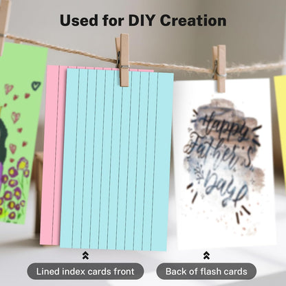 Colored Index Cards 3x5 Inch, 250 Count Ruled Flash Cards for Studying, 50 Pack Of 5, Multilcolor Notecards Lined Flash Cards Bulk, Neon Flashcards Note Cards, 3x5 Index Cards for School, Home, Office