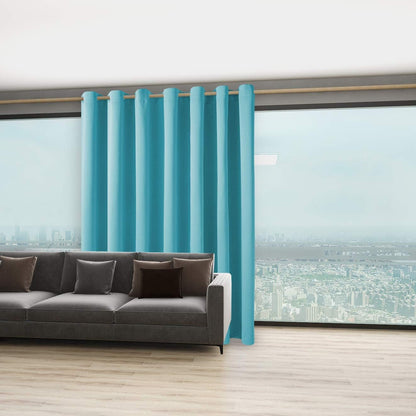 BONZER Extra Wide Room Divider Curtain Total Privacy Wall Noise Reducing Blackout Curtains for Apartment, Studio, 96L x 120W Inch (8L x 10W ft), 1 Panel, Teal