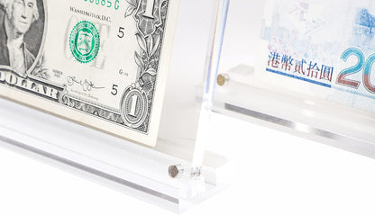 IEEK Acrylic Dollar Bill Display Case Dollar Frame Clear Paper Money Holders Currency Ticket Protector Paper Money Frame for Bill Collectors,7.3 x 3.5 Inch,4 Pack