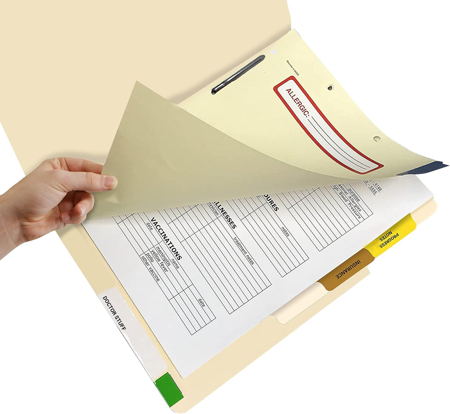 Doctor Stuff - Stock Medical Chart Dividers, 400 Sets of 4 Popular Healthcare Index Tabs, Side Tab, 9" x 11", File Folder Organizer for Nursing Patient Charts and Medical Records