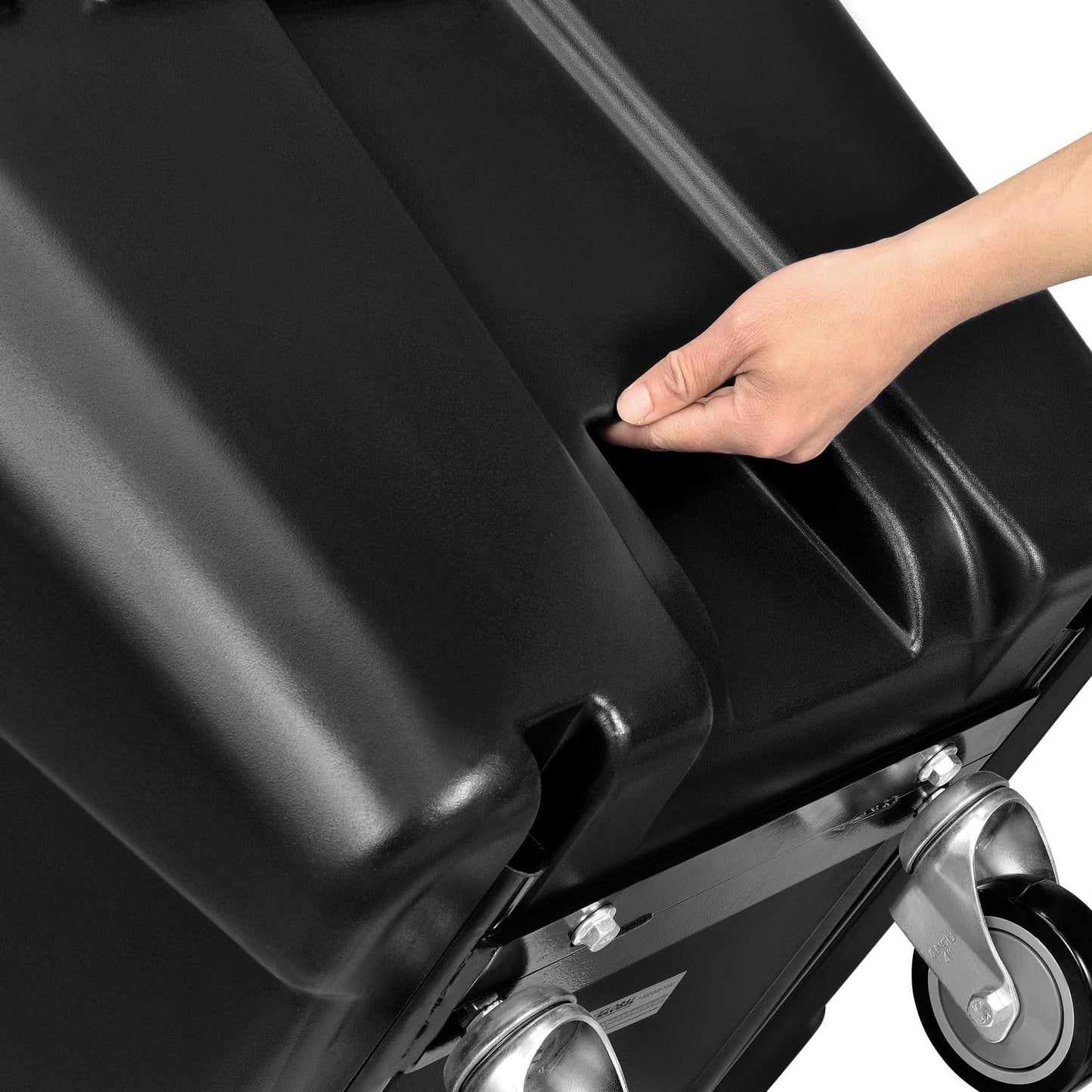 Global Industrial Standard Duty Plastic Tilt Truck 1/2 Cubic Yard Capacity 850 Lb. Capacity, Black, Cart for Construction Commercial Industrial Transportation