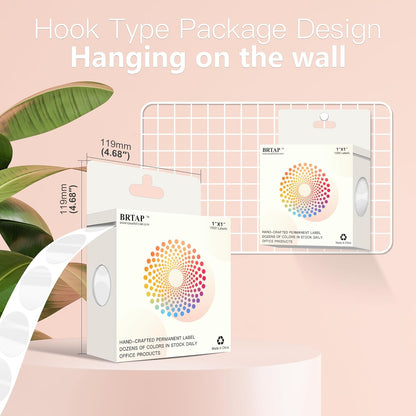 1 Inch Round Color Coding Labels, 1000 Dots Per Roll Transparent Color Coded Dot Stickers, Round Color Dot Labels for Organizing, Filing, and Storage