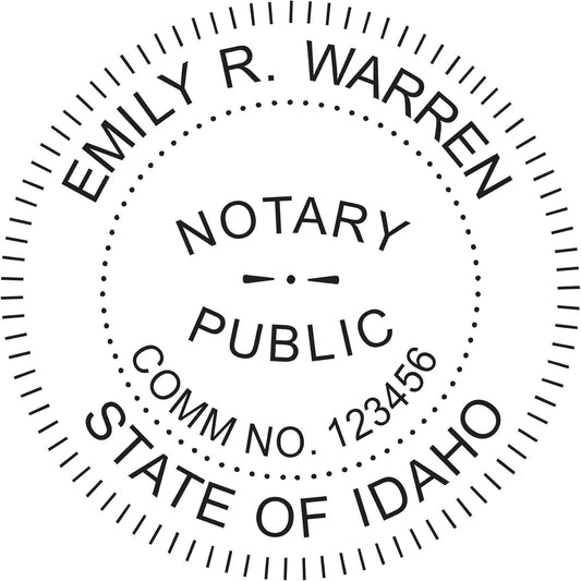MaxMark Round Notary Pre-Inked Stamp for State of Idaho