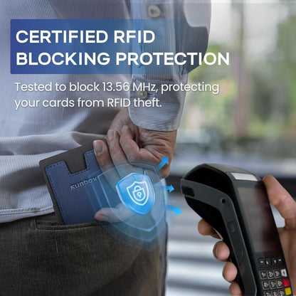 Slim Card Holder Wallet for Men, Minimalist RFID Blocking Wallet with Pop Up Function, Ultra-Thin Design, Metal Business Card Cases holds 12+ Cards, Gifts for Men, Men's Accessories