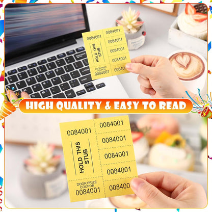 Kosiz 1000 Sheets 5 Bid Raffle Ticket Numbers Auction Tickets for Events & Church (Dark Yellow)