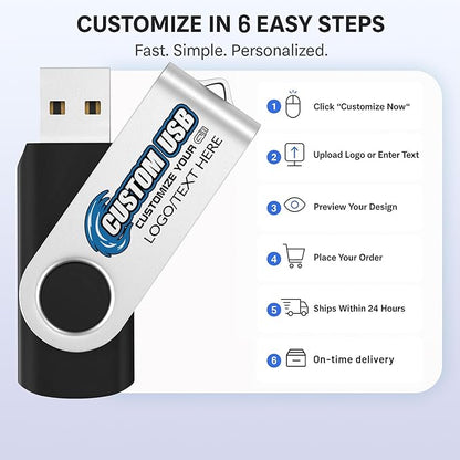 ABLAZE Custom Flash Drive 512MB 100 Pack, Personalized USB Drives Custom USB 2.0 Thumb Drives 100 Pack Memory Stick (Mixcolors)