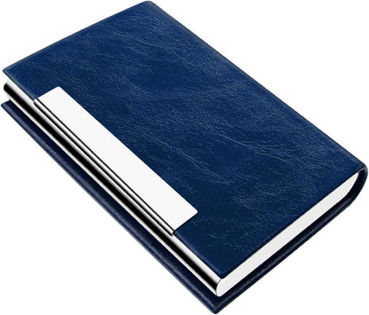 Padike Business Card Holder, Faux Leather Wallet with RFID Protection, V-Blue, Unisex